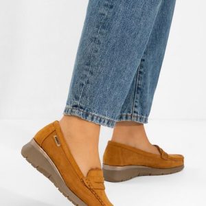 Mocasini dama cu platforma Hazelia camel
