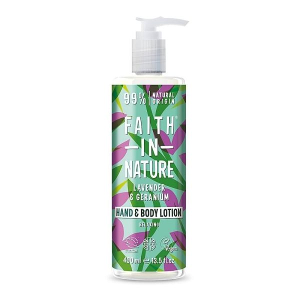 20795.jpg Faith in Nature Lotiune vegana relaxanta pentru corp si maini cu lavanda si muscata, 400 ml