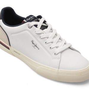 Pantofi sport PEPE JEANS albi, MS30011, din piele ecologica