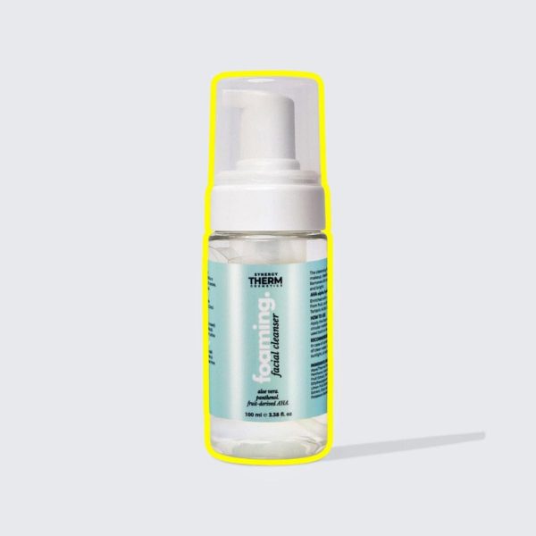 Spumă curățare ten, Mini Foaming Facial Cleanser 100ml, demachiant tip spumă cu acizi derivați din fructe, Aloe Vera și Panthenol