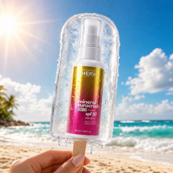 Loțiune Solară Minerală SPF 50 pentru Copii și Adulți, Rezistentă la Apă, Fără Parfum, 50ML