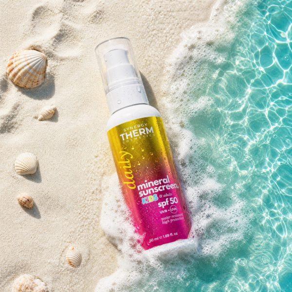 Loțiune Solară Minerală SPF 50 pentru Copii și Adulți, Rezistentă la Apă, Fără Parfum, 50ML