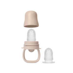 Dispozitiv de hranire BIBS Baby Feeder cu 2 tetine din silicon, Blush