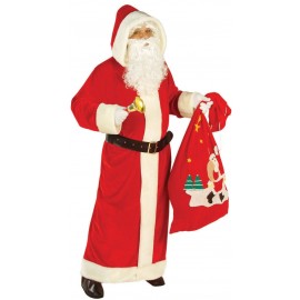 Costum de catifea Mos Craciun XL SUPER DELUXE SANTA CLAUS