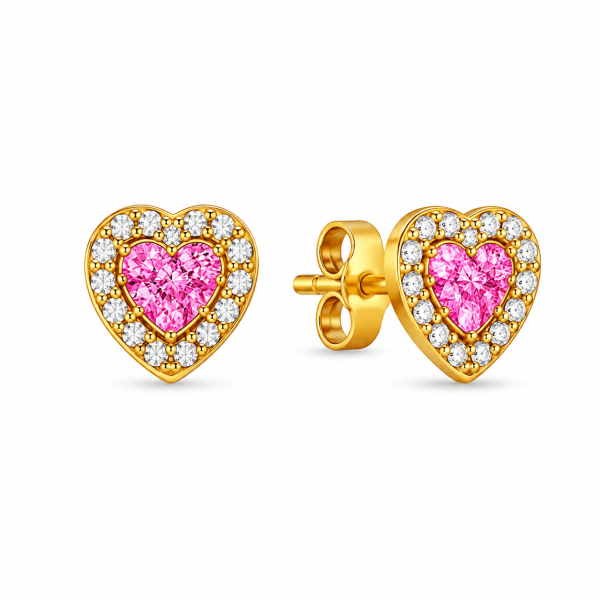 278bddbc-a7c7-40c1-9ad1-84f8c7c2d28d.png Cercei Pink Heart Gold Cu Aur