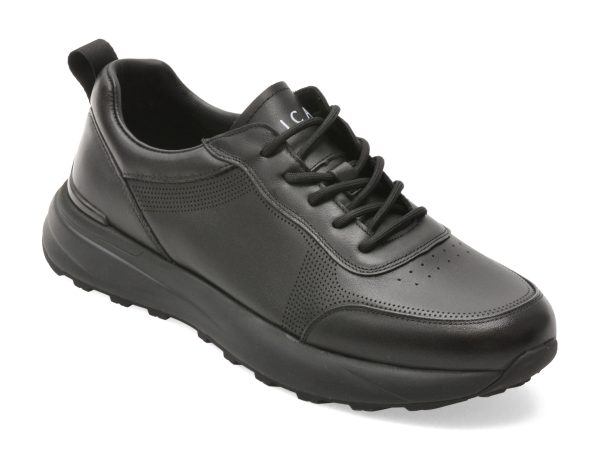 Pantofi sport EPICA negri, 63026, din piele naturala