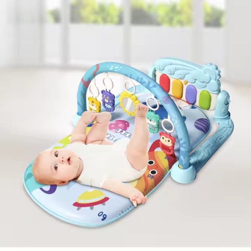 Centru de Activitati pentru Bebelusi cu Modele Simpatice, 75x56x43 Cm, Covoras Interactiv 5 in 1 cu Pian, Jucarii Detasabile, Sunete Muzicale, Lumina Delicata si Design Educational, + 0 Luni - Default Title