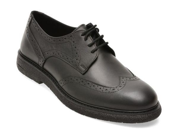 Pantofi eleganti OTTER negri, PLT2, din piele naturala
