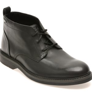 Ghete elegante CLARKS negre, ALDWIN MID GTX, din piele naturala