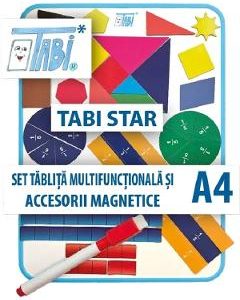 Set tablita multifunctionala A4 cu accesorii magnetice si folii transparente. Tabi Star