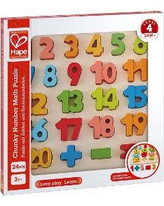 Puzzle din lemn: Matematica. Numere dolofane