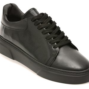 Pantofi sport LOST negri, LST111, din piele naturala