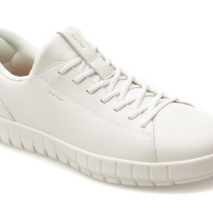 Pantofi sport GEOX albi, U65MAA, din piele naturala
