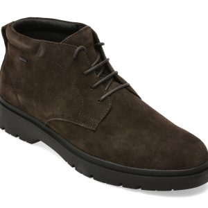 Ghete GEOX maro, U46HND, din piele intoarsa