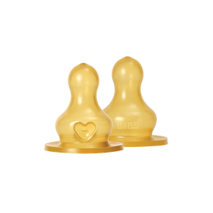 BIBS - Set 2 tetine pentru biberon, Latex, flux rapid