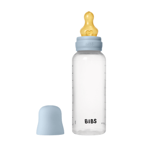 BIBS - Set complet biberon anticolici PP fara BPA, 270 ml, Latex, Baby Blue