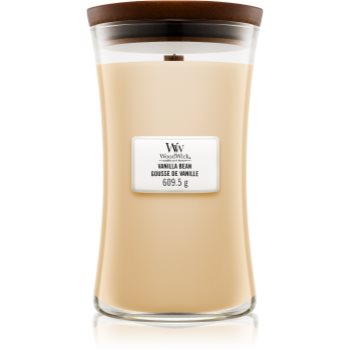 Woodwick Vanilla Bean lumânare parfumată cu fitil din lemn