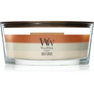 Woodwick Trilogy Vanilla Embers lumânare parfumată cu fitil din lemn