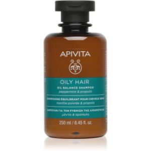 Apivita Oily Hair Oil Balance Shampoo sampon pentru curatarea profunda a scalpului seboreic pentru intarire si stralucire