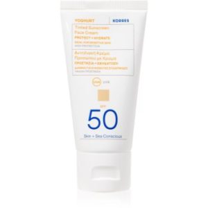 Korres Yoghurt Tinted Sunscreen lotiune de plaja tonifianta
