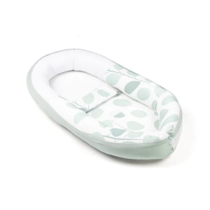 56.png Doomoo - Baby Nest din bumbac organic Cocoon Leaves Aqua Green
