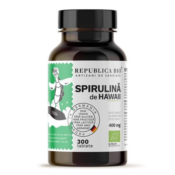 Spirulina Ecologica de Hawaii (400 mg) Republica BIO, 300 tablete (120 g) - Default