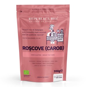 Pudra de roscove (carob) pura, ecologica, FARA GLUTEN, Republica BIO, 200 g - Default