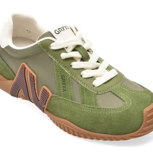 5ad6842914219840b44cb12b62c28d8449a8ee575a9a526407618b93f66afaa0.jpeg Pantofi sport GRYXX verzi, C61203, din piele intoarsa
