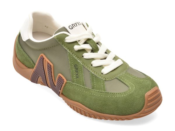 5ad6842914219840b44cb12b62c28d8449a8ee575a9a526407618b93f66afaa0.jpeg Pantofi sport GRYXX verzi, C61203, din piele intoarsa