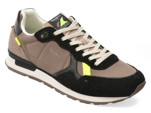 Pantofi sport PEPE JEANS negri, MS40005, din material textil