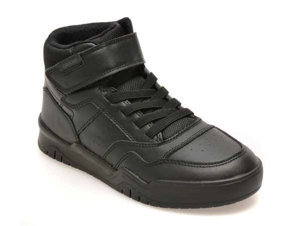 Ghete GEOX negre, J367RF, din piele ecologica