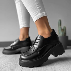 Pantofi dama casual negri 610  T7-3