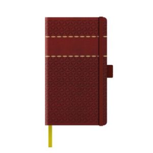 Agenda nedatata A5 Castelli, coperta rigida  bordo/auriu, elastic bordo, dictando ivory