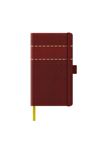 Agenda nedatata A5 Castelli, coperta rigida  bordo/auriu, elastic bordo, dictando ivory