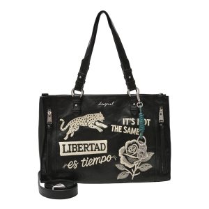 Geanta DESIGUAL neagra, WAXPA7, din piele ecologica
