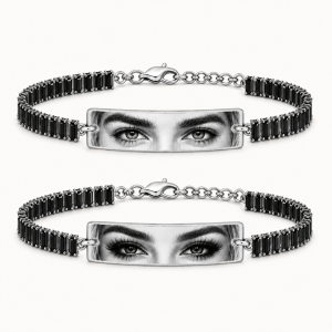 Set 2 Bratari Personalizate Mystic Black Eyes cu Argint