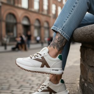 Adidasi dama albi cu maro   casual 70456
