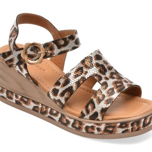 Sandale GOLD DEER maro, 22075, din piele naturala