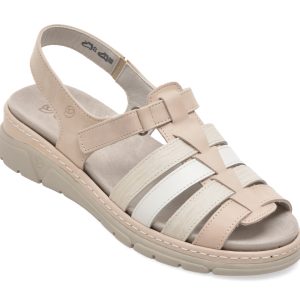 Sandale SUAVE crem, 12516, din piele naturala