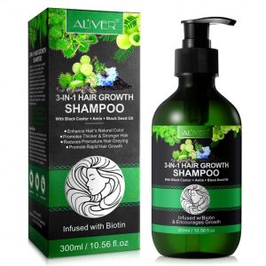 Sampon 3 in 1 cu Ulei de Ricin, Amla, Negrilica pentru Cresterea Parului, 300 ml