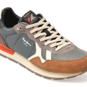 Pantofi sport PEPE JEANS multicolor, MS40021, din material textil si piele naturala