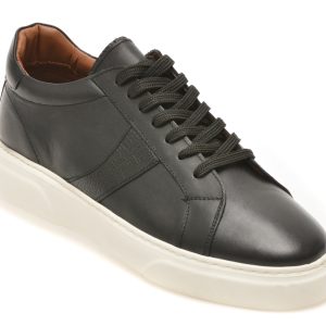 Pantofi sport LOST negri, LST103, din piele naturala