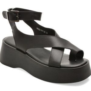 Sandale EPICA negre, 935AG17, din piele naturala