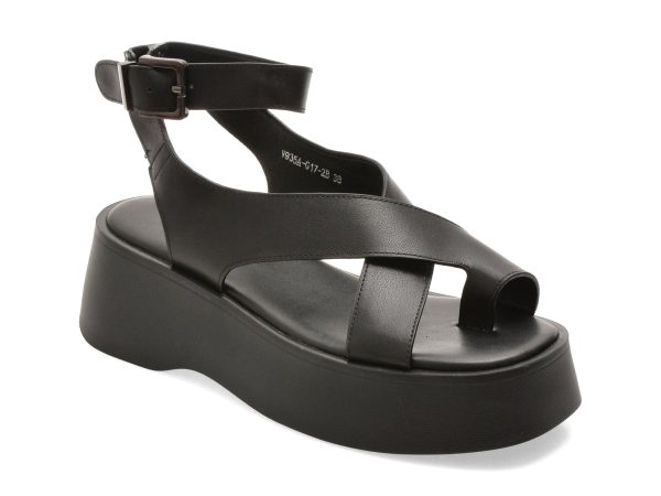 Sandale EPICA negre, 935AG17, din piele naturala