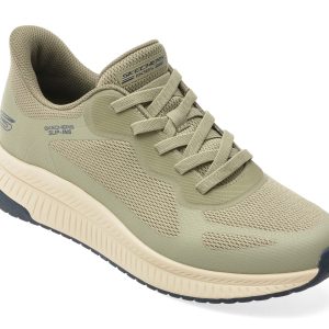 84dfde41b52585908135facea94bba1a14f095d824cfb876f4110a807b07432e.jpeg Pantofi sport SKECHERS kaki, BOBS SQUAD 4, din material textil