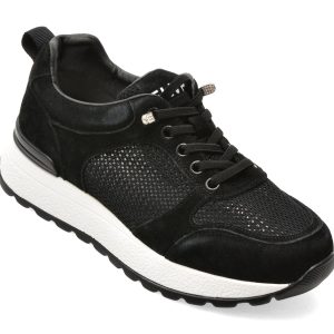 Pantofi sport FLAVIA PASSINI negri, WM12, din material textil si piele naturala