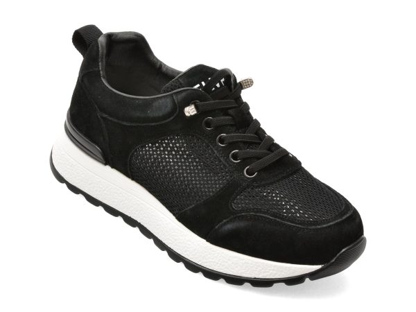 Pantofi sport FLAVIA PASSINI negri, WM12, din material textil si piele naturala