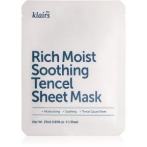 Klairs Rich Moist Soothing Tencel Sheet Mask mască textilă calmantă cu efect de hidratare