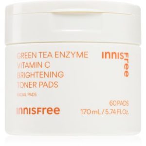 innisfree Green Tea Vitamin C Brightening Toner Pads dischete de tonifiere pentru luminozitate si hidratare