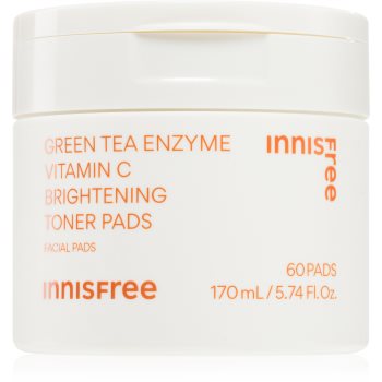 innisfree Green Tea Vitamin C Brightening Toner Pads dischete de tonifiere pentru luminozitate si hidratare